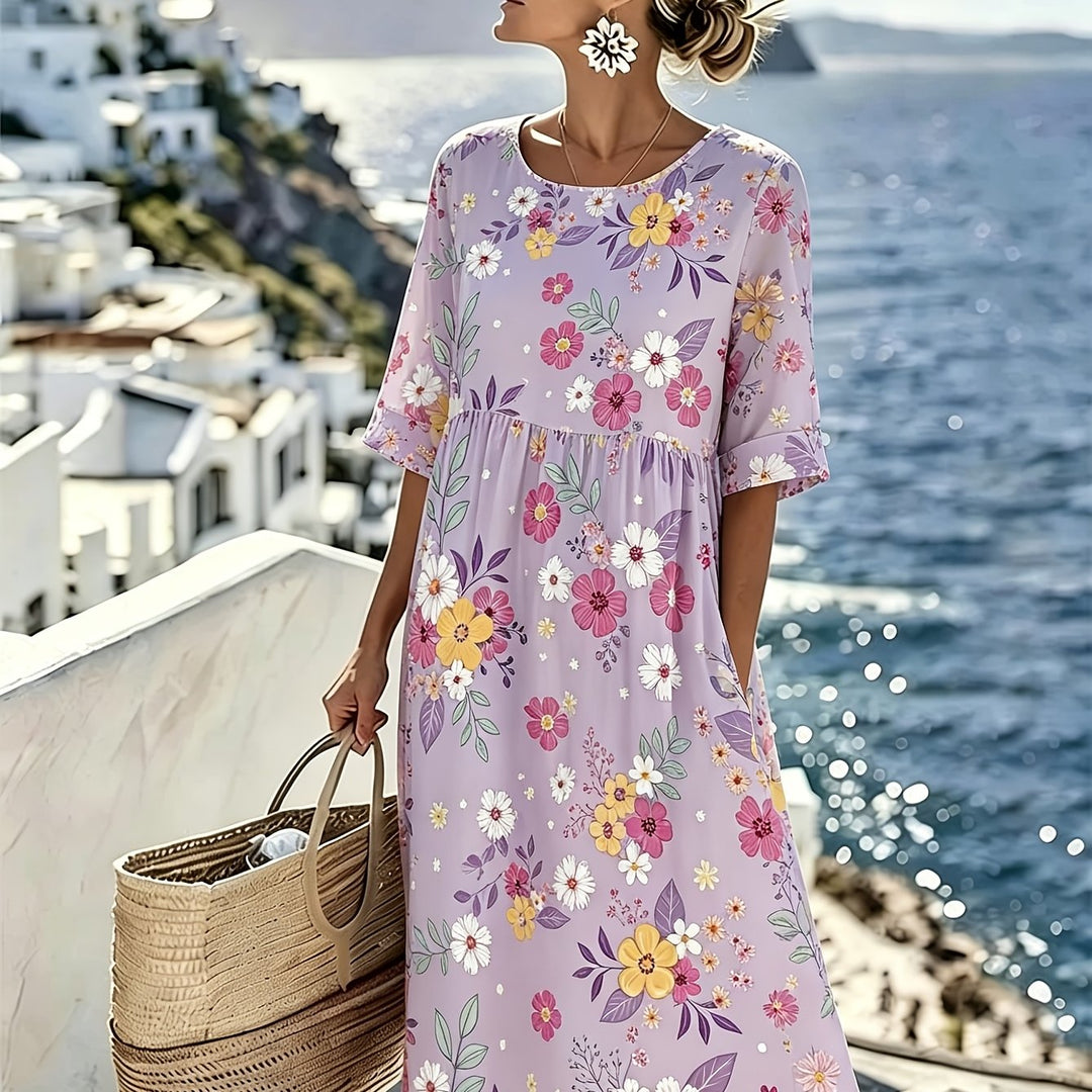 Amelia™ - Vestido Midi Floral Elegante de Verano
