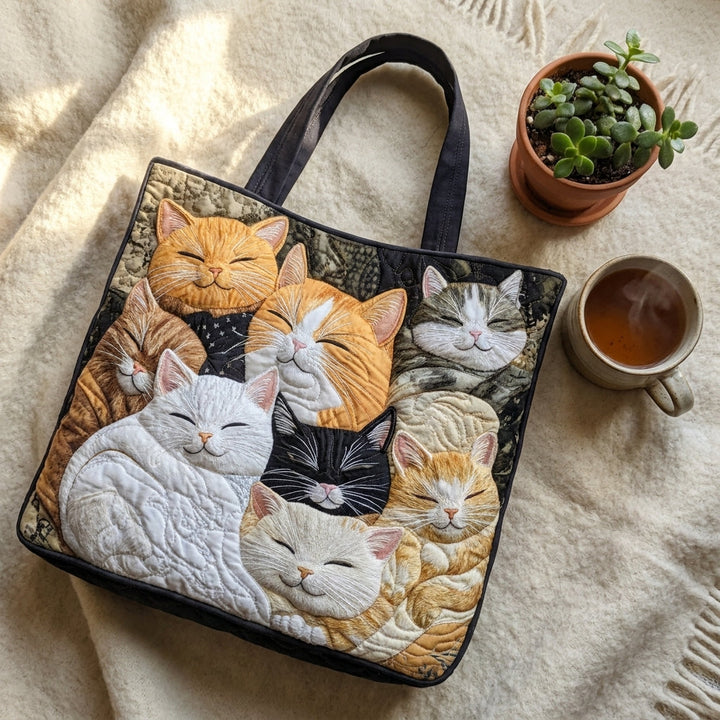 Bolsa Acolchada Artesanal - Gatitos Durmiendo