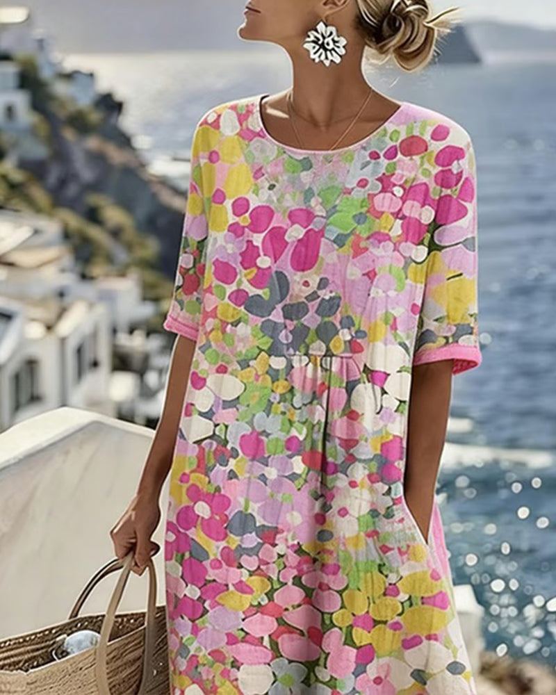 Elena™ - Vestido Floral Elegante para el Verano en Largo Midi