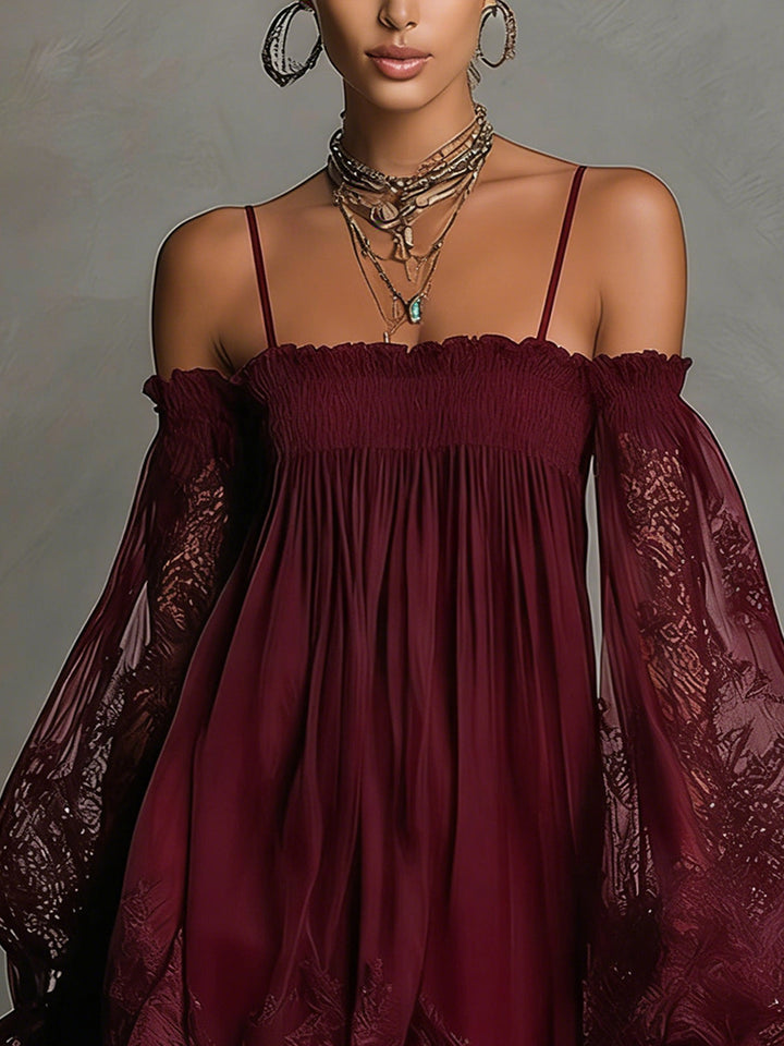 Noemi | Vestido Mini de Chiffon Azul Marino