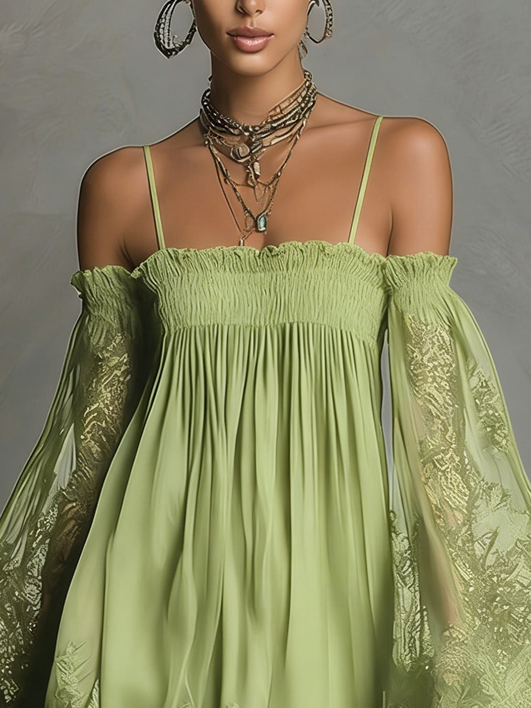 Noemi | Vestido Mini de Chiffon Azul Marino