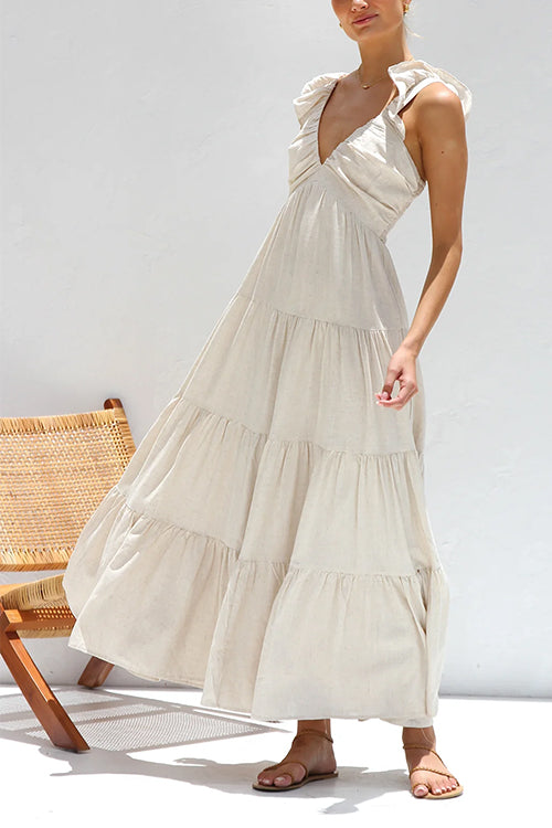 Juliet | Vestido Maxi con Volantes y Escote en V
