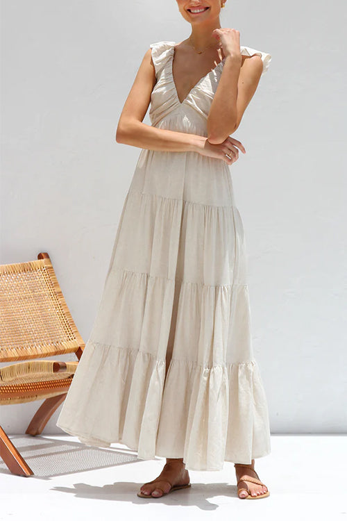 Juliet | Vestido Maxi con Volantes y Escote en V