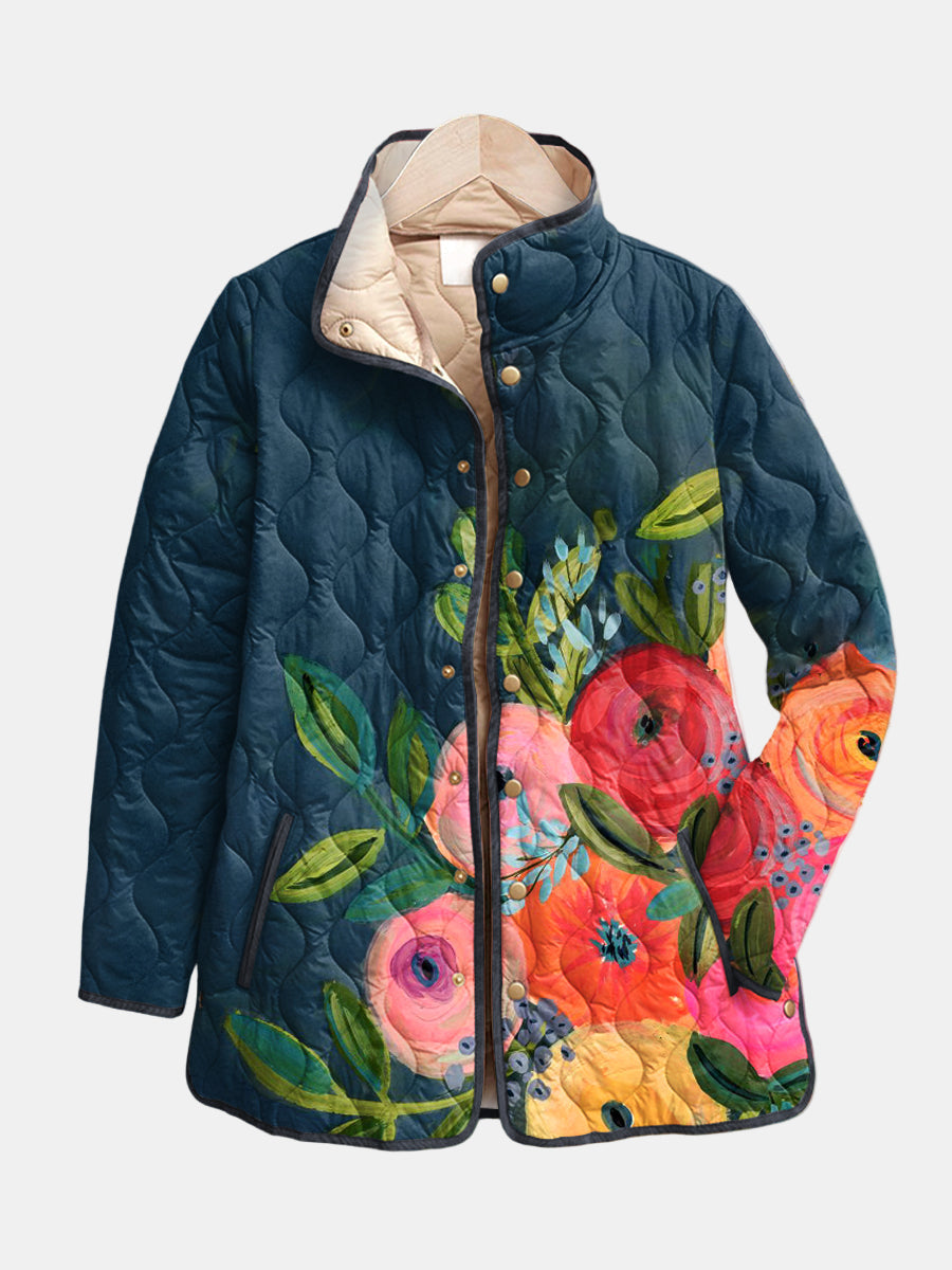 Valcor | Chaqueta Acolchada con Flores Pintadas Camille