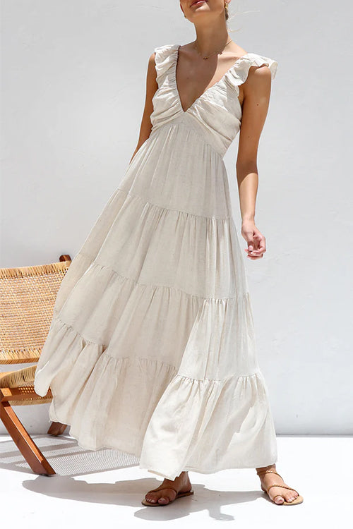 Juliet | Vestido Maxi con Volantes y Escote en V