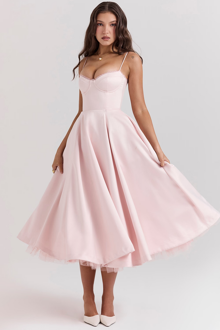 Luce - Vestido Midi de Tul Satinado