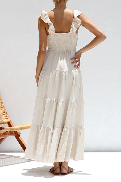 Juliet | Vestido Maxi con Volantes y Escote en V