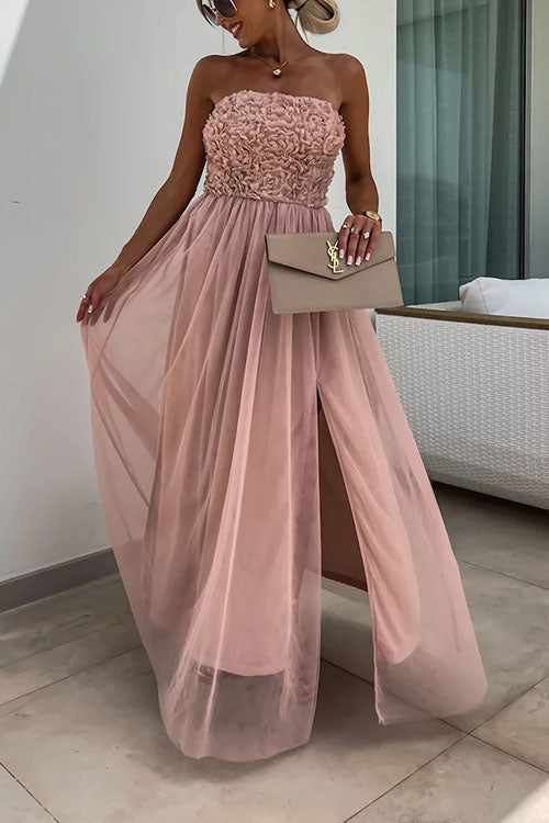 Ari - Vestido Maxi de Moda con Abertura