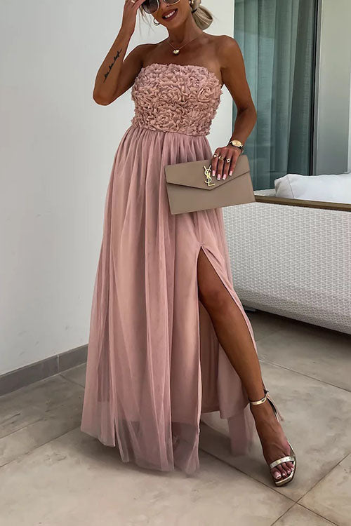 Ari - Vestido Maxi de Moda con Abertura
