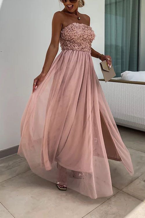 Ari - Vestido Maxi de Moda con Abertura