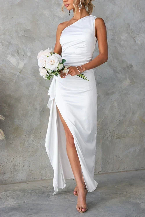 Inez - Vestido Maxi Elegante con Una Banda en el Hombro