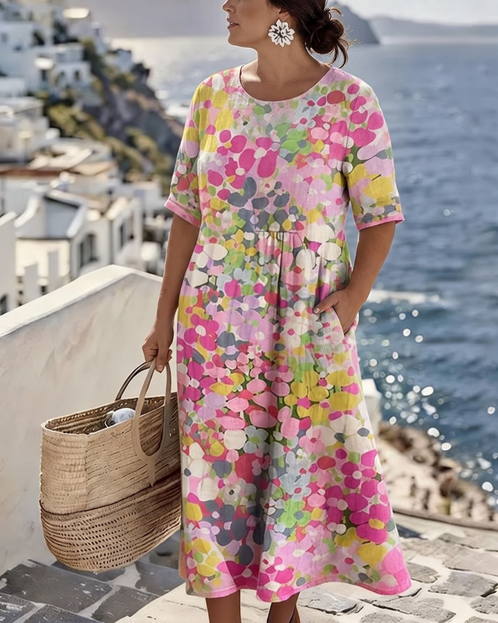 Elena™ - Vestido Floral Elegante para el Verano en Largo Midi