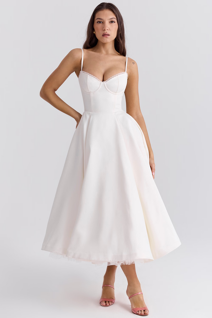 Luce - Vestido Midi de Tul Satinado