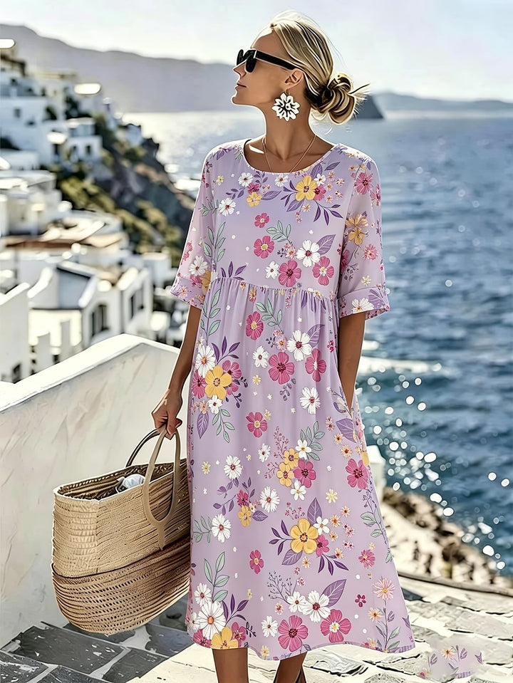 Amelia™ - Vestido Midi Floral Elegante de Verano