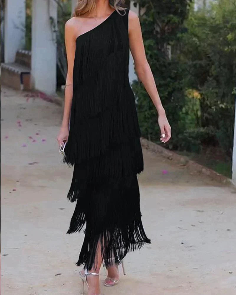 Lauren - Vestido Maxi con Flecos