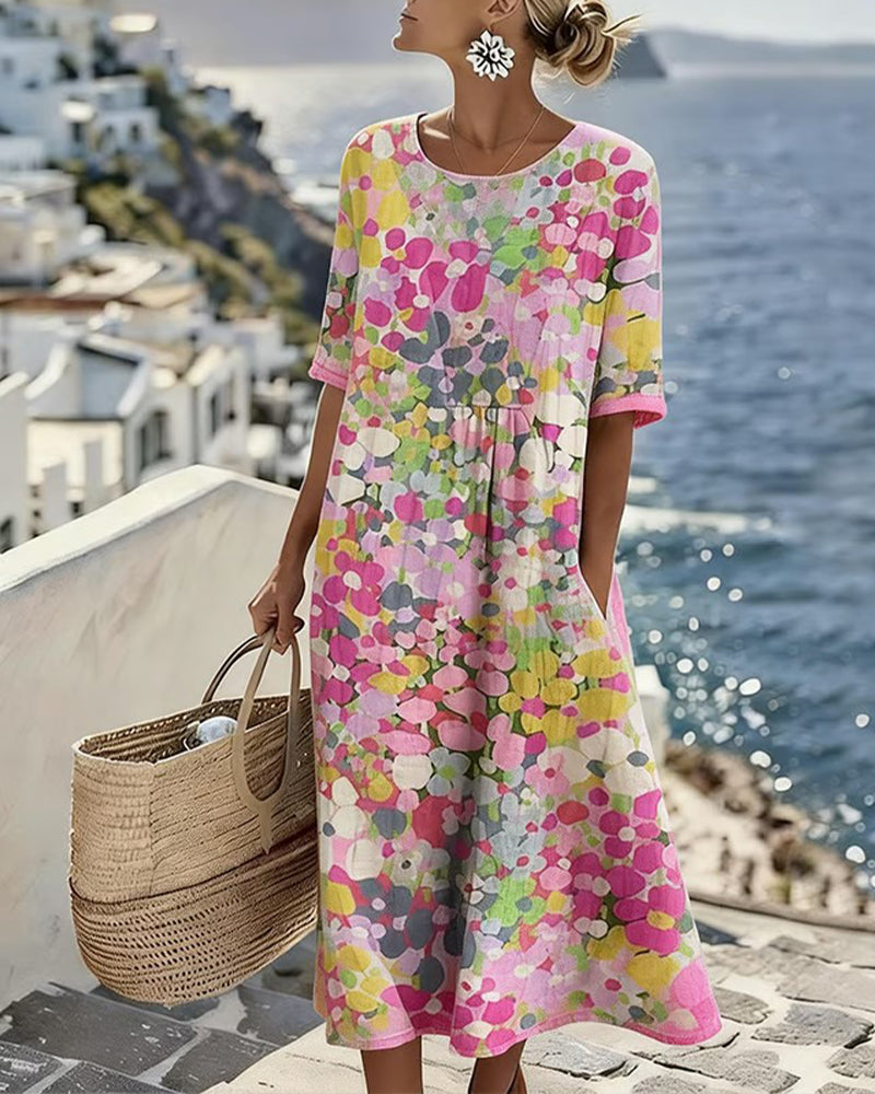 Elena™ - Vestido Floral Elegante para el Verano en Largo Midi