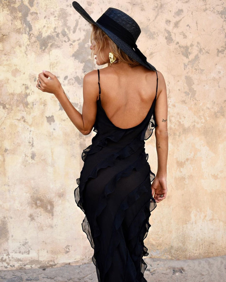 Zara - Vestido Maxi con Volantes