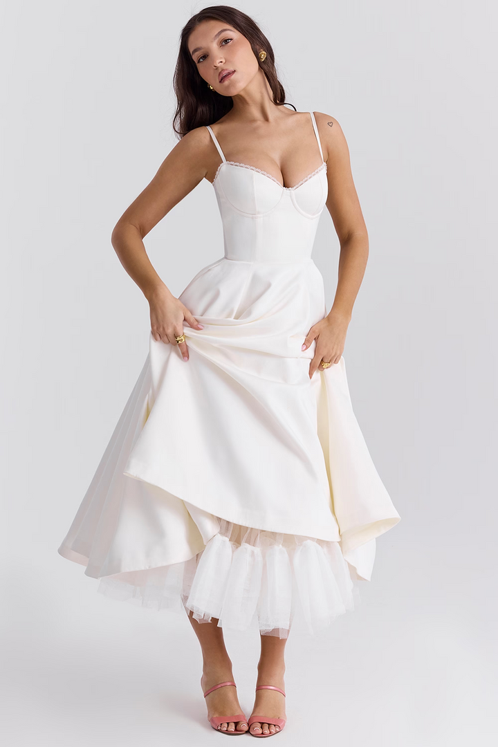 Luce - Vestido Midi de Tul Satinado