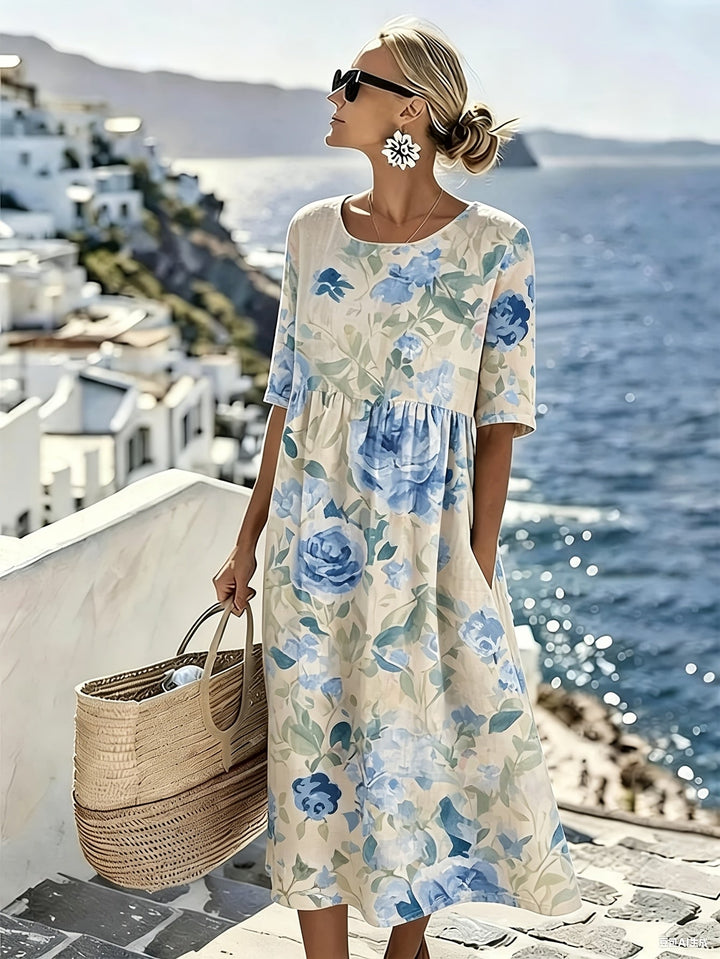 Evie™ - Vestido Floral Elegante para el Verano en Longitud Midi