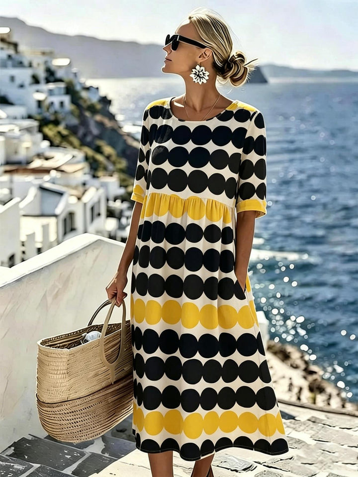 Harper™ | Vestido Midi de Verano con Lunares Retro
