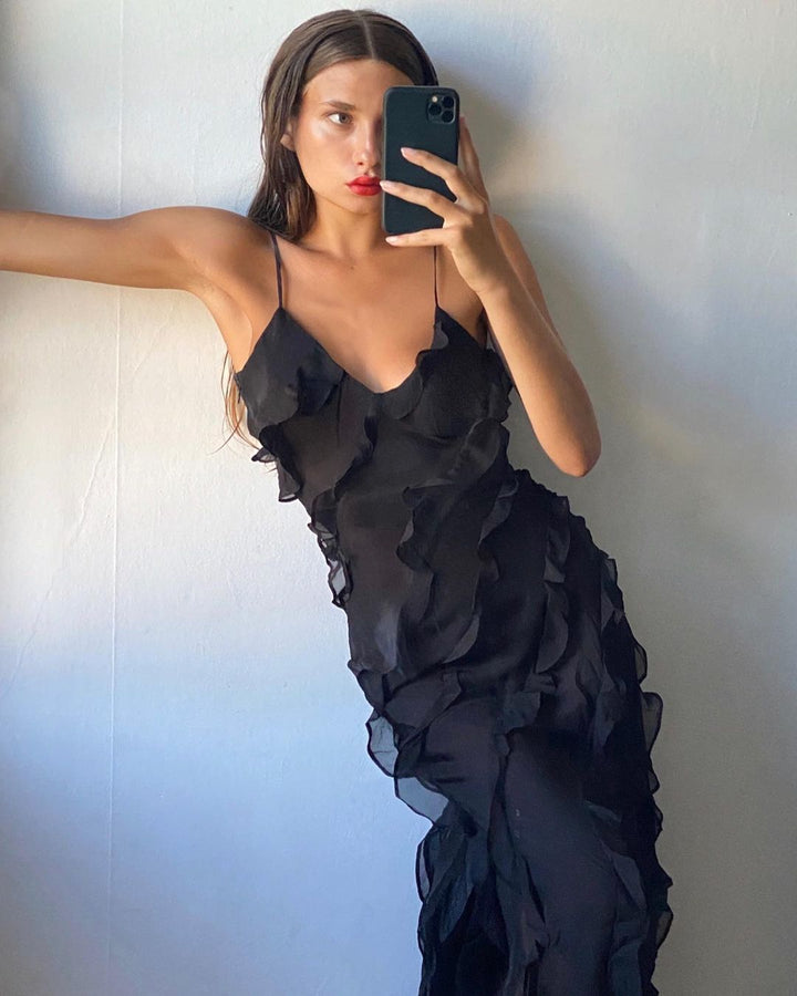 Zara - Vestido Maxi con Volantes
