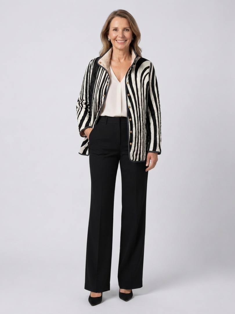 Valcor | Chaqueta de Patrón de Cebra Acolchada Sylvie