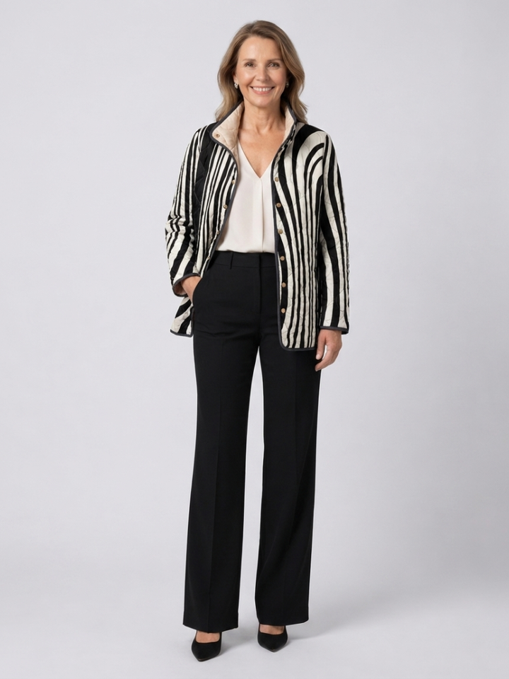 Valcor | Chaqueta de Patrón de Cebra Acolchada Sylvie