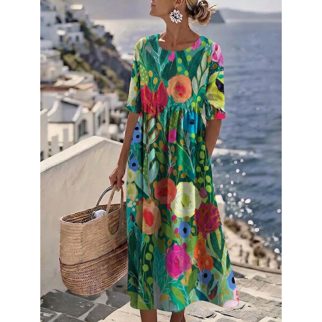 Aurelia™ - Elegante Vestido Midi Floral de Verano