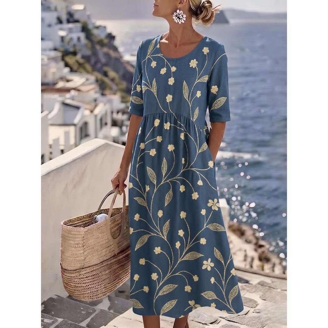 Sophia™ - Elegante Vestido Midi Floral de Verano