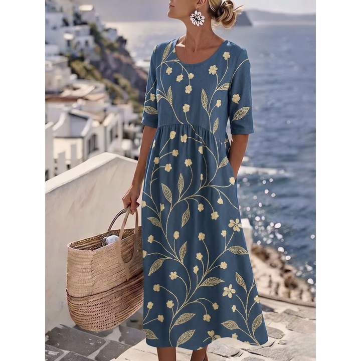 Sophia™ - Elegante Vestido Midi Floral de Verano