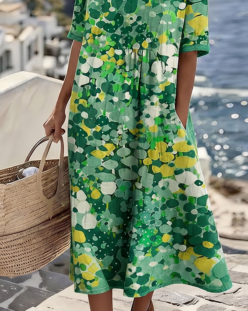 Elena™ - Vestido Floral Elegante para el Verano en Largo Midi