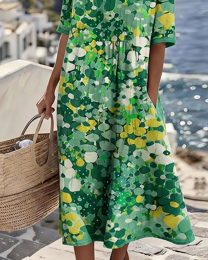 Elena™ - Vestido Floral Elegante para el Verano en Largo Midi