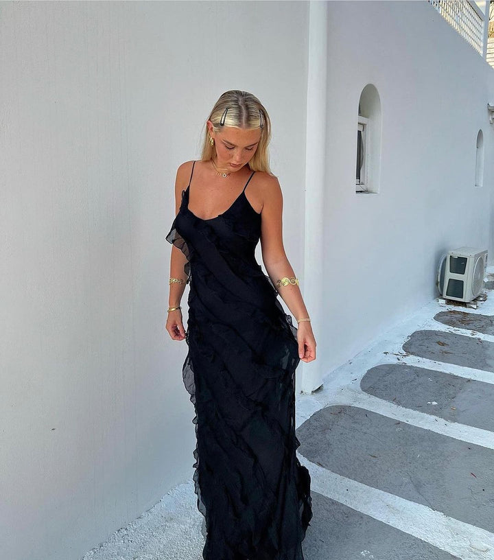 Zara - Vestido Maxi con Volantes
