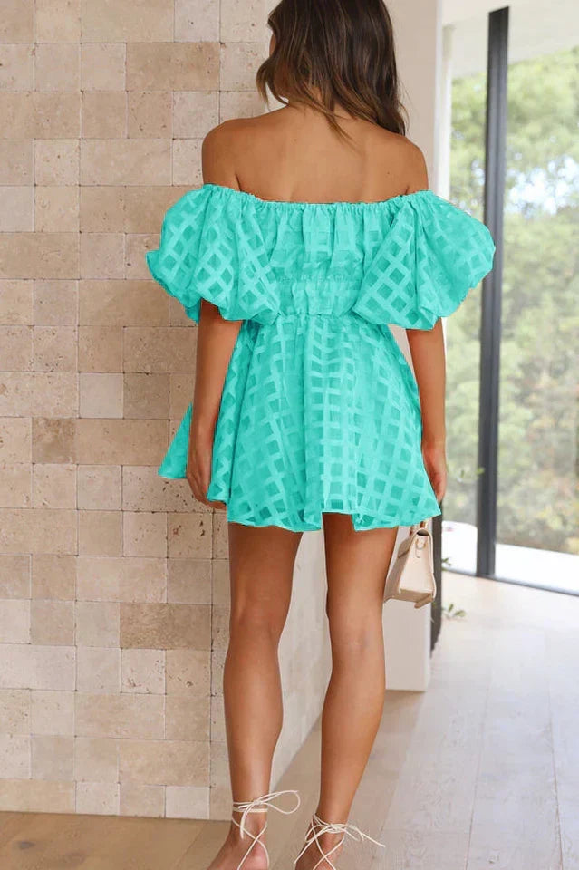 Evie - Vestido Mini de Manga Abullonada