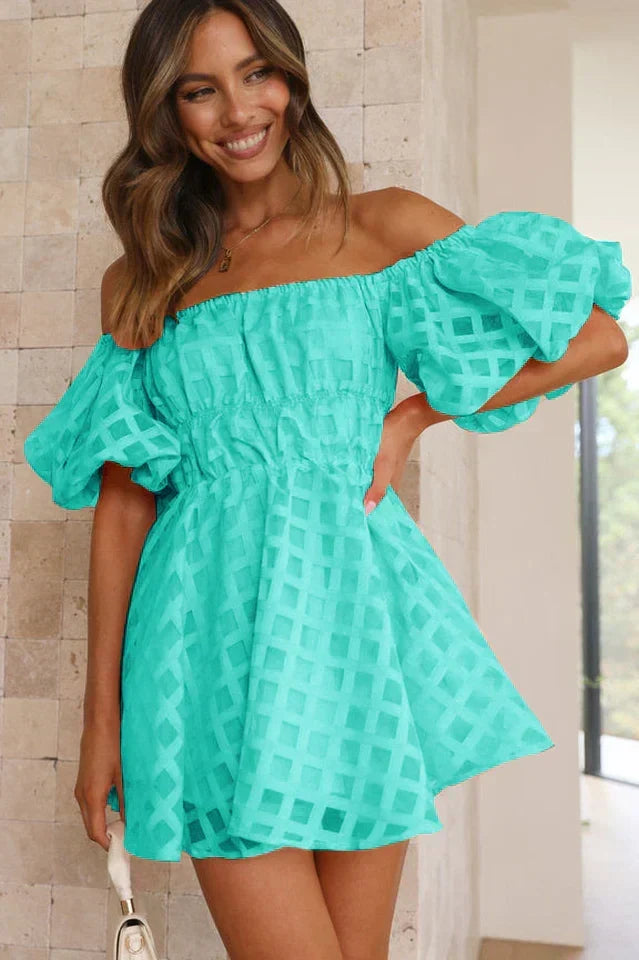 Evie - Vestido Mini de Manga Abullonada