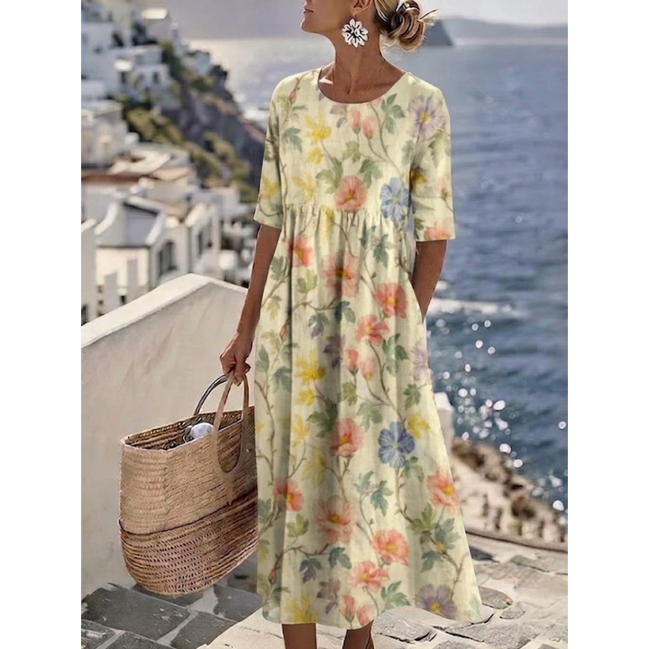 Aurelia™ - Elegante Vestido Midi Floral de Verano