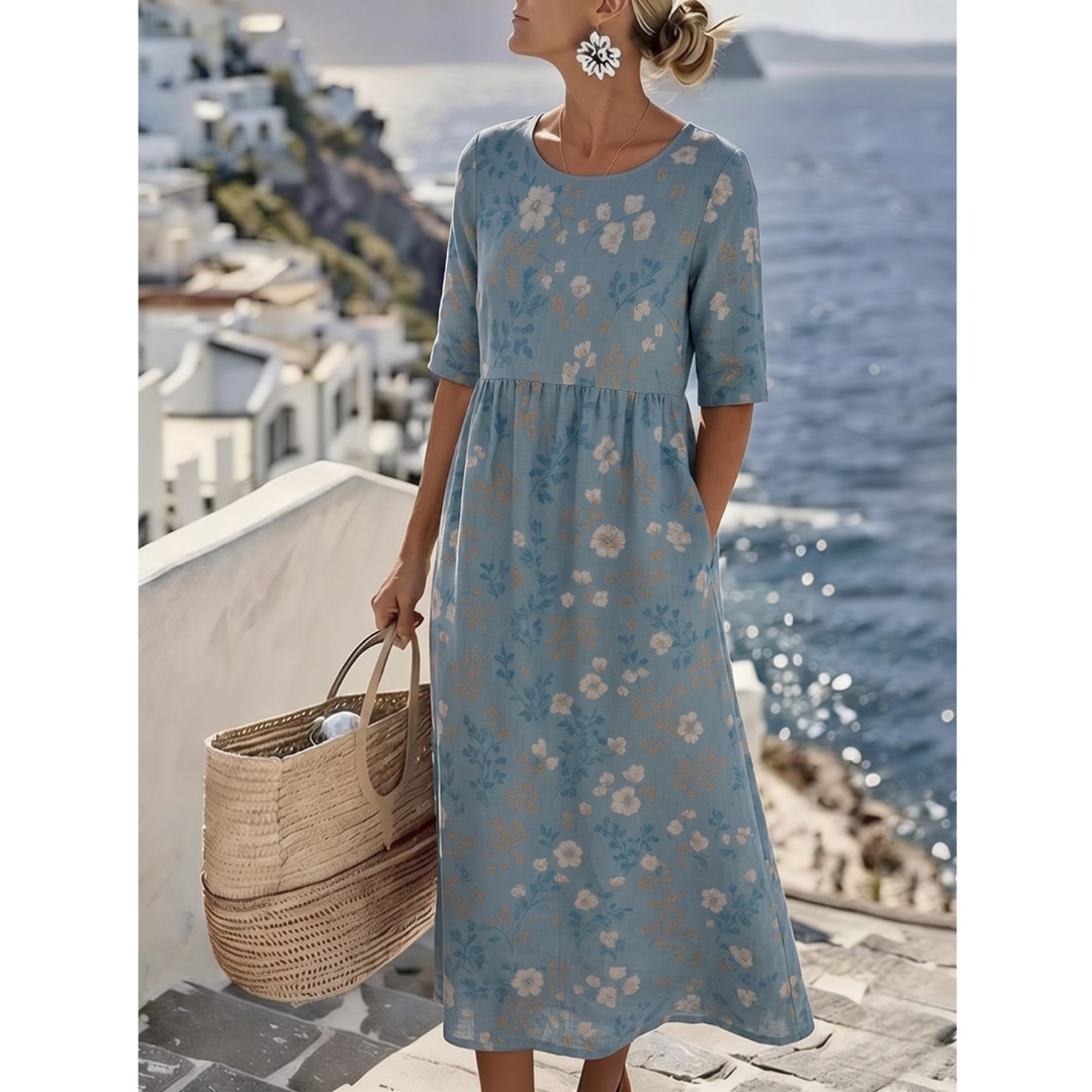 Sophia™ - Elegante Vestido Midi Floral de Verano