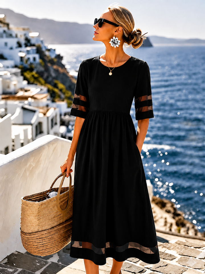 Cerelia | Vestido midi ajustado con efecto de control de abdomen