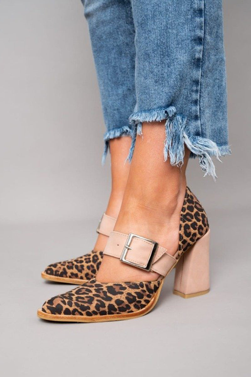 Adalina™ - Sandalias de Ante con Estampado de Leopardo