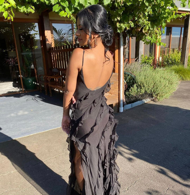 Zara - Vestido Maxi con Volantes