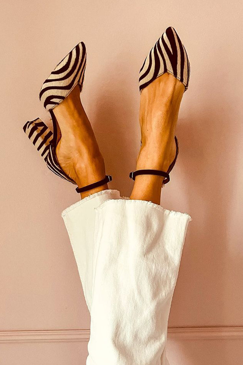 Viola™ - Zapatos de Tacón con Estampado de Cebra