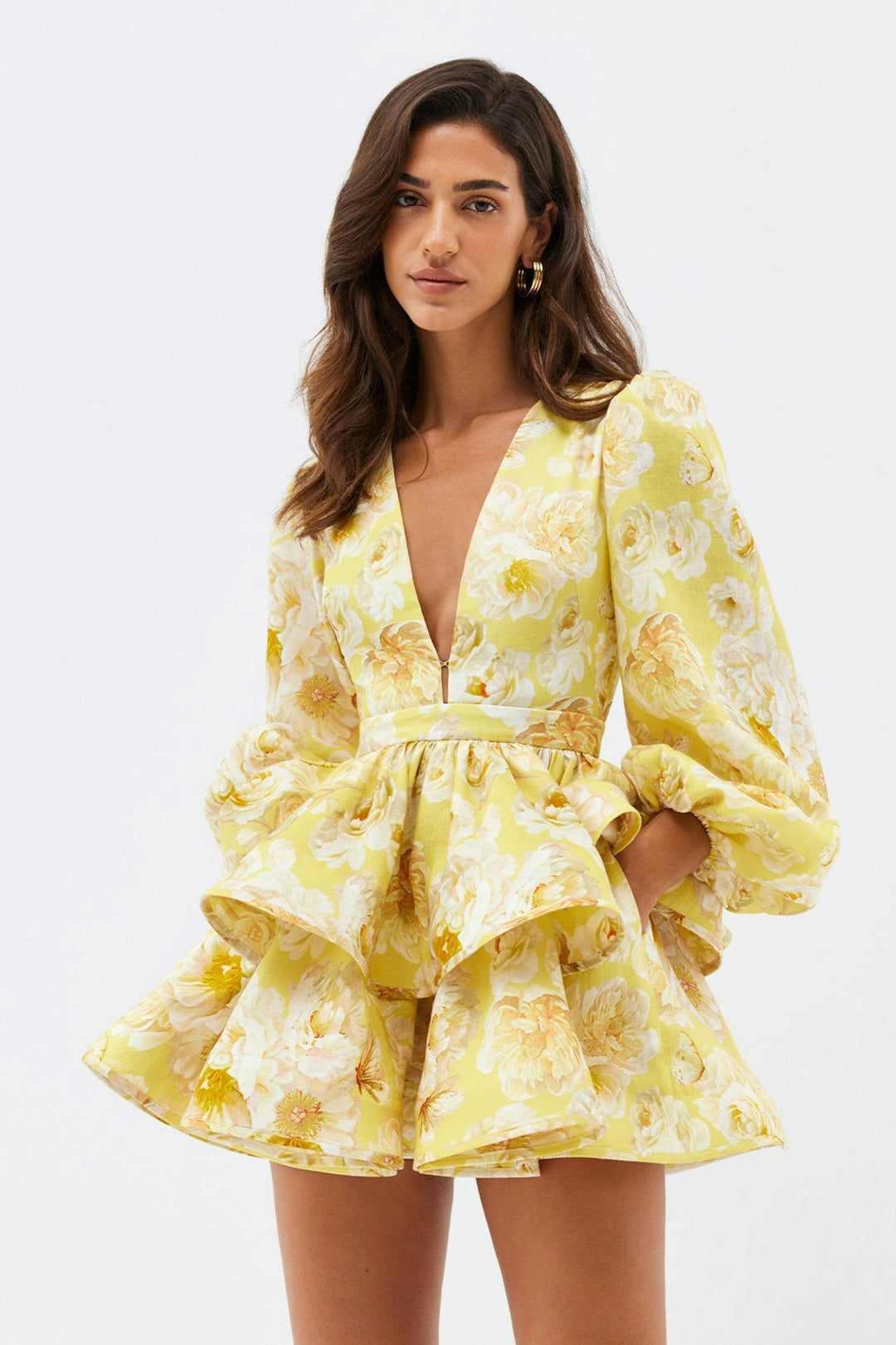 Raelynn - Vestido Mini Floral con Volantes