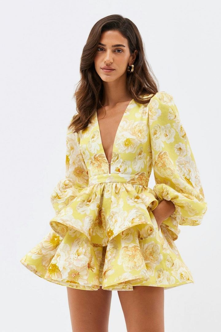 Raelynn - Vestido Mini Floral con Volantes