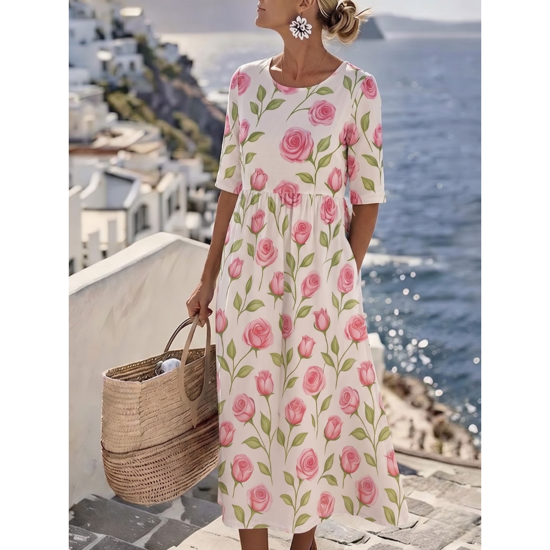 Sophia™ - Elegante Vestido Midi Floral de Verano