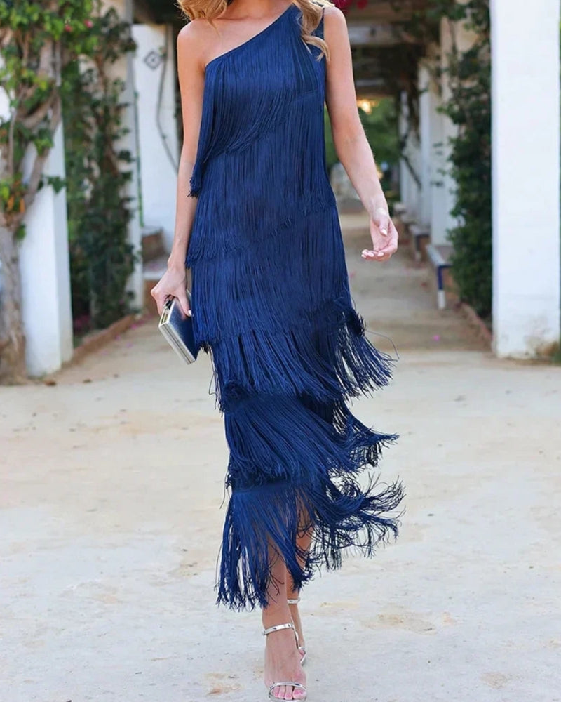 Lauren - Vestido Maxi con Flecos