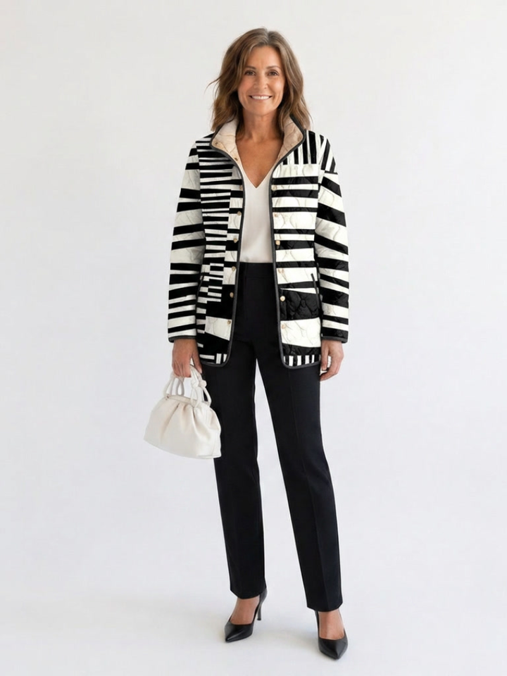 Valcor | Chaqueta Acolchada con Rayas Gráficas Véronique