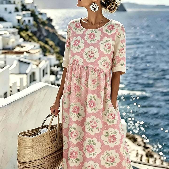 Rosalie™ | Vestido Midi Jardín de Rosas Vintage