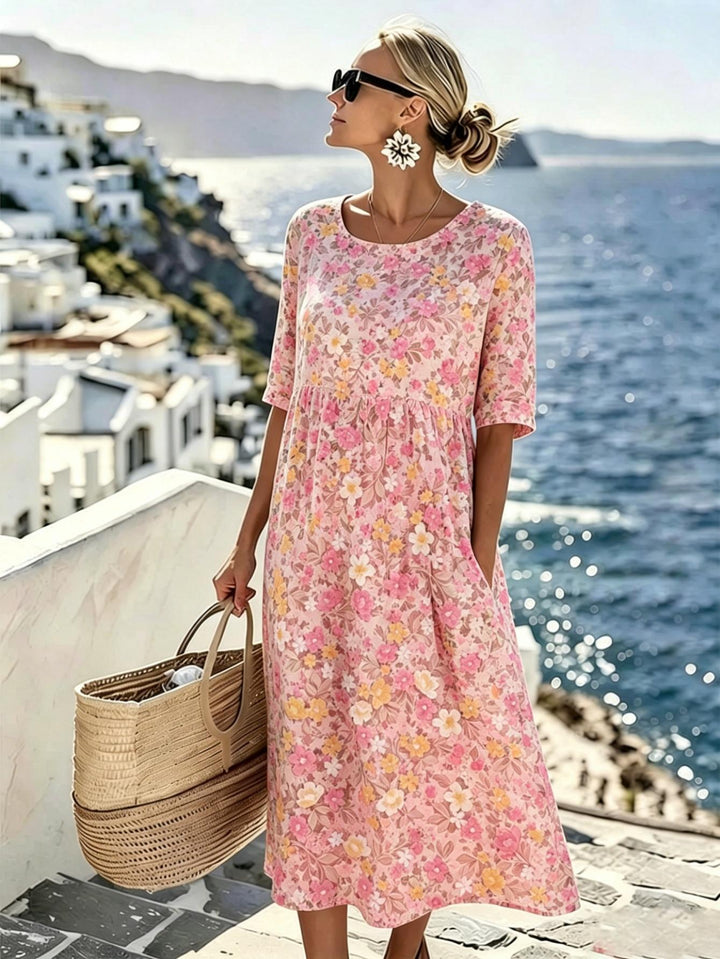 Grace™ - Vestido Midi Floral Elegante de Verano