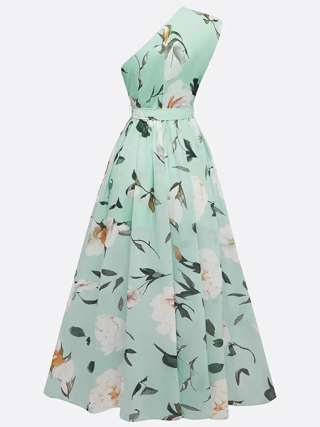 Sella - Vestido Maxi de Chifón A-Line con Volantes de Un Hombro