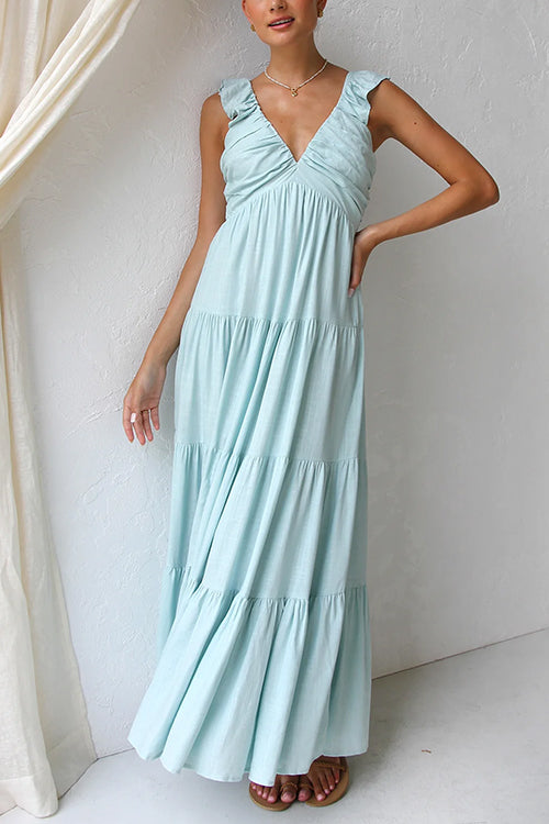 Juliet | Vestido Maxi con Volantes y Escote en V